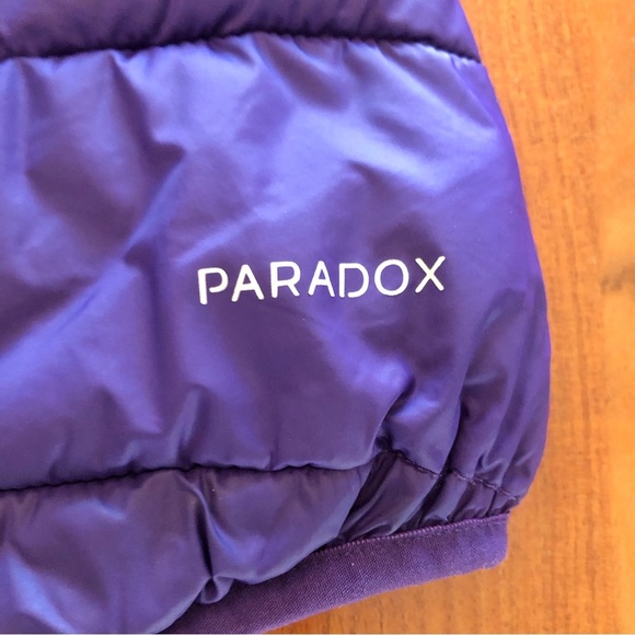 PARADOX Lightweight Packable Winter Purple Short Puffer Hooded Down Jacket Coat. - Picture 3 of 16